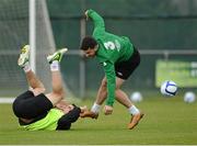 12 November 2012; Republic of Ireland's Shane Long and Seamus Coleman in action during squad training ahead of their side's Friendly International against Greece on Wednesday. Republic of Ireland Squad Training, Gannon Park, Malahide, Dublin. Picture credit: David Maher / SPORTSFILE