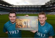 13 November 2012; Croke Park today teamed up with goalkeepers Paul Durcan, Donegal football, left, and James Skehill, Galway hurling, to launch The Centenary Club – 100 one year premium tickets for 2013. Croke Park, Dublin. Picture credit: Brian Lawless / SPORTSFILE