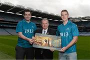 13 November 2012; Croke Park today teamed up with goalkeepers Paul Durcan, Donegal football, left, and James Skehill, Galway hurling, right, along with Uachtarán Chumann Lúthchleas Gael Liam Ó Néill to launch The Centenary Club – 100 one year premium tickets for 2013. Croke Park, Dublin. Picture credit: Brian Lawless / SPORTSFILE