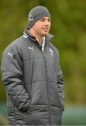 13 November 2012; Ireland's Tommy Bowe watches his team-mates in action as he sits out squad training ahead of their side's Autumn International match against Fiji on Saturday. Ireland Rugby Squad Training, Carton House, Maynooth, Co. Kildare. Picture credit: Barry Cregg / SPORTSFILE