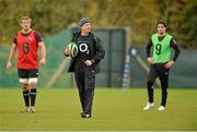 13 November 2012; Ireland assistant coach Les Kiss gives instructions to his players during squad training ahead of their side's Autumn International match against Fiji on Saturday. Ireland Rugby Squad Training, Carton House, Maynooth, Co. Kildare. Picture credit: Barry Cregg / SPORTSFILE