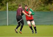 13 November 2012; Ireland's Peter O'Mahony, right, is tackled by Craig Gilroy during squad training ahead of their side's Autumn International match against Fiji on Saturday. Ireland Rugby Squad Training, Carton House, Maynooth, Co. Kildare. Picture credit: Barry Cregg / SPORTSFILE