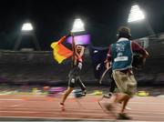 7 September 2012; Heinrich Popow, Germany, celebrates winning gold in the Men's 100m - T42. London 2012 Paralympic Games, Athletics, Olympic Stadium, Olympic Park, Stratford, London, England. Picture credit: Brian Lawless / SPORTSFILE