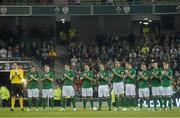 14 November 2012; Republic of Ireland team applaud in memory of James Nolan. Friendly International, Republic of Ireland v Greece, Aviva Stadium, Lansdowne Road, Dublin. Picture credit: Brian Lawless / SPORTSFILE