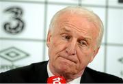 14 November 2012; Republic of Ireland manager Giovanni during a post-match press conference following his side's defeat to Greece in their friendly international match. Aviva Stadium, Lansdowne Road, Dublin. Picture credit: David Maher / SPORTSFILE