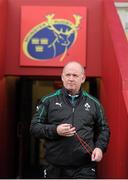 15 November 2012; Ireland head coach Declan Kidney makes his way out for squad training ahead of their side's Autumn International match against Fiji on Saturday. Ireland Rugby Squad Training, Thomond Park, Limerick. Picture credit: Diarmuid Greene / SPORTSFILE