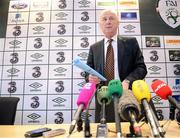 15 November 2012; Republic of Ireland manager Giovanni Trapattoni arrives for a press conference following last night's Friendly International match against Greece. Republic of Ireland Squad Press Conference, FAI Headquarters, Abbotstown, Dublin. Picture credit: Brian Lawless / SPORTSFILE