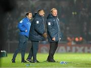 14 November 2012; Berti Vogts, Azerbaijan manager, right, on the sideline. 2014 FIFA World Cup Qualifier Group F, Northern Ireland v Azerbaijan, Windsor Park, Belfast, Co. Antrim. Picture credit: Oliver McVeigh / SPORTSFILE