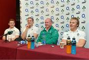 15 November 2012; Ireland players, from left to right, Paddy Jackson, Jamie Heaslip and Luke Marshall, along with head coach Declan Kidney during a press conference ahead of their side's Autumn International match against Fiji on Saturday. Ireland Rugby Squad Press Conference, Savoy Hotel, Limerick. Picture credit: Diarmuid Greene / SPORTSFILE