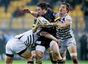 18 November 2012; Paddy Wallace, Ulster, is tackled by Andries Van Schalkwyk, Zebre. Celtic League, Round 4, Zebre v Ulster, Stadio XXV Aprile, Parma, Italy. Picture credit: Roberto Bregani / SPORTSFILE