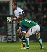 17 November 2012; Leone Nakarawa, Fiji, is tackled by Darren Cave, Ireland XV. Autumn International, Ireland XV v Fiji, Thomond Park, Limerick. Picture credit: Stephen McCarthy / SPORTSFILE