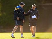 19 November 2012; Leinster head coach Joe Schmidt and forwards coach Jono Gibbes, left, during squad training ahead of Friday's Celtic League game against Glasgow Warriors. Leinster Rugby Press Briefing and Squad Training, Rosemount, UCD, Belfield, Dublin. Photo by Sportsfile