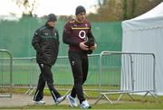 19 November 2012; Ireland's Jonathan Sexton and Tommy Bowe arrive for squad training ahead of their side's Autumn International match against Argentina on Saturday. Ireland Rugby Squad Training, Carton House, Maynooth, Co. Kildare. Picture credit: Brendan Moran / SPORTSFILE