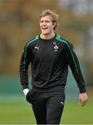 19 November 2012; Ireland's Andrew Trimble during squad training ahead of their side's Autumn International match against Argentina on Saturday. Ireland Rugby Squad Training, Carton House, Maynooth, Co. Kildare. Picture credit: Brendan Moran / SPORTSFILE