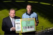 20 November 2012; Liam Ó Néill, Uachtarán, Chumann Lúthchleas Gael, left, with Dublin footballer Barry Cahill in attendance at the launch of the GAA Season Ticket for 2013. Croke Park, Dublin. Picture credit: Brian Lawless / SPORTSFILE