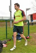 21 November 2012; Munster's Felix Jones makes his way out for squad training ahead of their Celtic League 2012/13, Round 9, match against Scarlets on Sunday. Munster Rugby Squad Training, CIT, Bishopstown, Cork. Picture credit: Diarmuid Greene / SPORTSFILE