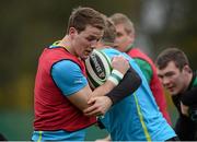 22 November 2012; Ireland's Craig Gilroy in action against Jamie Heaslip during squad training ahead of their side's Autumn International match against Argentina on Saturday. Ireland Rugby Squad Training, Carton House, Maynooth, Co. Kildare. Picture credit: Matt Browne / SPORTSFILE