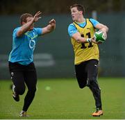 22 November 2012; Ireland's Craig Gilroy, right, in action against Sean Cronin during squad training ahead of their side's Autumn International match against Argentina on Saturday. Ireland Rugby Squad Training, Carton House, Maynooth, Co. Kildare. Picture credit: Matt Browne / SPORTSFILE