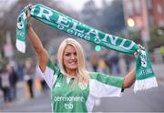 24 November 2012; Ireland supporter Amy Preston, from Donaghmede, Dublin, ahead of the game. Autumn International, Ireland v Argentina, Aviva Stadium, Lansdowne Road, Dublin. Picture credit: Stephen McCarthy / SPORTSFILE