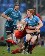 15 November 2012; Cathal Marsh, Leinster, is tackled by Ian Nagle, left, and Shane Buckley, Munster. &quot;A&quot; Interprovincial, Leinster A v Munster A, Donnybrook Stadium, Donnybrook, Dublin. Picture credit: Stephen McCarthy / SPORTSFILE