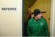 25 November 2012; Ballyhale Shamrocks manager Tommy Shefflin makes his way from the referee's room after the game was called off due to a waterlogged pitch. AIB Leinster GAA Hurling Senior Club Championship Semi-Final, Oulart-the-Ballagh, Wexford v Ballyhale Shamrocks, Kilkenny, Wexford Park, Wexford. Picture credit: Matt Browne / SPORTSFILE