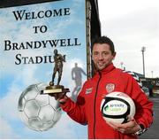 26 November 2012; Derry City's Rory Patterson who was presented with the Airtricity / SWAI Player of the Month Award for November 2012. Brandywell, Derry. Picture credit: Oliver McVeigh / SPORTSFILE