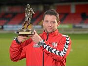 26 November 2012; Derry City's Rory Patterson who was presented with the Airtricity / SWAI Player of the Month Award for November 2012. Brandywell, Derry. Picture credit: Oliver McVeigh / SPORTSFILE
