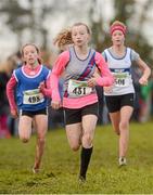25 November 2012; Aisling King, Dundrum South Dublin A.C., on her way to finishing thirteenth in the Girl's Under 14, 3,000m at the Woodie's DIY Juvenile and Inter County Cross Country Championships. Tattersalls, Ratoath, Co. Meath. Photo by Sportsfile