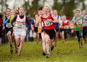 25 November 2012; Laura Hayes, Co. Cork, on her way to finishing fourty-fourth in the Girl's Under 14, 3,000m at the Woodie's DIY Juvenile and Inter County Cross Country Championships. Tattersalls, Ratoath, Co. Meath. Photo by Sportsfile