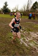 25 November 2012; Eventual 2nd place aaron Hanlon, Clonliffe Harriers A.C., Co. Dublin, in action during the Boy's Under 18 6,000m at the Woodie's DIY Juvenile and Inter County Cross Country Championships. Tattersalls, Ratoath, Co. Meath. Photo by Sportsfile