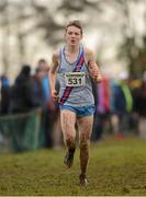 25 November 2012; Killian Mooney, Dundrum South Dublin A.C., Co. Dublin, on the way to winning the Under 18 Boy's 6000m at the Woodie's DIY Juvenile and Inter County Cross Country Championships. Tattersalls, Ratoath, Co. Meath. Photo by Sportsfile