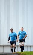 26 November 2012; Leinster's Michael Bent, left, and Sean O'Brien arrive for squad training ahead of their side's Celtic League 2012/13, Round 10, game against Zebre on Saturday. Leinster Rugby Squad Training, UCD, Belfield, Dublin. Picture credit: Stephen McCarthy / SPORTSFILE