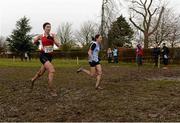 25 November 2012; Eventual second place Lizzie Lee, left, Cork, and eventual winner Ava Hutchinson, Dublin, competing in the Senior Women's 8,000m at the Woodie's DIY Juvenile and Inter County Cross Country Championships. Tattersalls, Ratoath, Co. Meath. Photo by Sportsfile