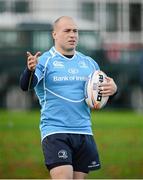 26 November 2012; Leinster's Richardt Strauss during squad training ahead of their side's Celtic League 2012/13, Round 10, game against Zebre on Saturday. Leinster Rugby Squad Training, UCD, Belfield, Dublin. Picture credit: Stephen McCarthy / SPORTSFILE