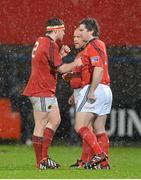 25 November 2012; Munster's Mike Sherry, left, in conversation with team-mate Damien Varley. Celtic League 2012/13, Round 9, Munster v Scarlets, Musgrave Park, Cork. Picture credit: Diarmuid Greene / SPORTSFILE
