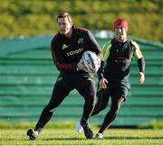 27 November 2012; Munster's Denis Hurley, left, and Peter Stringer during squad training ahead of their side's Celtic League 2012/13, Round 10, game against Glasgow Warriors on Saturday. Munster Rugby Squad Training, University of Limerick, Limerick. Picture credit: David Maher / SPORTSFILE