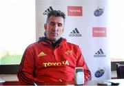 27 November 2012; Munster head coach Rob Penney during a press conference ahead of their side's Celtic League 2012/13, Round 10, game against Glasgow Warriors on Saturday. Munster Rugby Press Conference, University of Limerick, Limerick. Picture credit: David Maher / SPORTSFILE