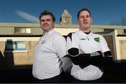 28 November 2012; PFAI out of contract manager and former manager of Limerick FC, Pat Scully, left, and goalkeeping coach and current Sligo Rovers goalkeeper Gary Rogers during the announcement of the PFAI 'out of contract' players training camp. AUL Complex, Clonshaugh, Co. Dublin. Picture credit: David Maher / SPORTSFILE