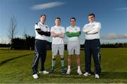 28 November 2012; In attedance at the announcement of the PFAI 'out of contract' players training camp are, from left to right, PFAI out of contract goalkeeping coach and current Sligo Rovers goalkeeper Gary Rogers, former Longford Town player Craig Walsh, former Shamrock Rovers player Graham Gartland and PFAI out of contract manager and former manager of Limerick FC, Pat Scully. AUL Complex, Clonshaugh, Co. Dublin. Picture credit: David Maher / SPORTSFILE