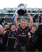 27 November 2012; Terenure Junior School captain Séamus Noone lifts the Corn Mhic Chaoilte. Terenure Junior beat Divine Word Marley 1-13 to 2-6 at the Allianz Cumann na mBunscol Finals, Croke Park, Dublin. Some 1,200 players took part in the finals which were played at the GAA headquarters over the last two days. Picture credit: Ray McManus / SPORTSFILE
