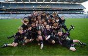 27 November 2012; Terenure Junior School captain Séamus Noone and the his team-mates celebrate winning Corn Mhic Chaoilte. Terenure Junior beat Divine Word Marley 1-13 to 2-6 at the Allianz Cumann na mBunscol Finals, Croke Park, Dublin. Some 1,200 players took part in the finals which were played at the GAA headquarters over the last two days. Picture credit: Ray McManus / SPORTSFILE