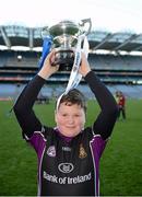 27 November 2012; Matthew Ryder, Terenure Junior School, lifts the Corn Mhic Chaoilte. Terenure Junior beat Divine Word Marley 1-13 to 2-6 at the Allianz Cumann na mBunscol Finals, Croke Park, Dublin. Some 1,200 players took part in the finals which were played at the GAA headquarters over the last two days. Picture credit: Ray McManus / SPORTSFILE
