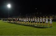 17 November 2012; A general view of the teams standing for the National Anthem before the game. GAA GPA All-Stars 2012 v GAA GPA All-Stars, Sponsored by Opel, Gaelic Park, Corlear Avenue, The Bronx, New York, NY, United States. Picture credit: Ray McManus / SPORTSFILE