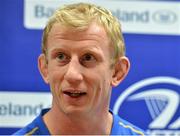 29 November 2012; Leinster's Leo Cullen speaking to the media during a press conference ahead of their side's Celtic League 2012/13, Round 10, match against Zebre on Saturday. Leinster Rugby Squad Press Conference, UCD, Belfield, Dublin. Picture credit: Barry Cregg / SPORTSFILE