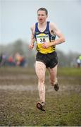 25 November 2012; Sean Hehir, Clare, on his way to finishing third in the Senior Men's 10,000m at the Woodie's DIY Juvenile and Inter County Cross Country Championships. Tattersalls, Ratoath, Co. Meath. Picture credit: Tomas Greally / SPORTSFILE