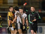 2 December 2012; Jamie Clarke, Crossmaglen Rangers, is shown a red card by referee Joe McQuillan. AIB Ulster GAA Football Senior Club Championship Final, Crossmaglen Rangers, Armagh v Kilcoo, Down, Athletic Grounds, Armagh. Photo by Sportsfile