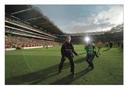 23 September 2012; Unconfined joy. Donegal manager Jim McGuinness has the GAA?  world in his hands after overseeing the most remarkable turnaround in modern football and all in a 26-month period. Is it any wonder he’s living the moment. Photo by Sportsfile from A Season of Sundays 2012    This image may be reproduced free of charge when used in conjunction with a review of the book &quot;A Season of Sundays 2012&quot;. All other usage © SPORTSFILE