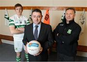 3 December 2012; ‘Club is family’; Pictured at Portlaoise GAA Club are Paul O'Connell, AIB Bank Finances Laois, with Portlaoise GAA Club team manager Mick Lillis and his son Kieran, as preparations continue for the club’s upcoming AIB GAA Leinster Club Senior Football Championship final game against Ballymun Kickhams in Mullingar on the 9th December. Portlaoise GAA Club, Portlaoise, Co. Laois. Picture credit: Matt Browne / SPORTSFILE