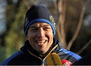 3 December 2012; Leinster forwards coach Jono Gibbes speaking to the media before squad training ahead of their side's Heineken Cup 2012/13 match against ASM Clermont Auvergne on Sunday. UCD, Belfield, Dublin. Picture credit: Stephen McCarthy / SPORTSFILE