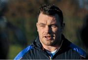 3 December 2012; Leinster's Cian Healy speaking to the media before squad training ahead of their side's Heineken Cup 2012/13 match against ASM Clermont Auvergne on Sunday. UCD, Belfield, Dublin. Picture credit: Stephen McCarthy / SPORTSFILE